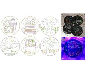 Stickserie ITH - Halloween Untersetzer